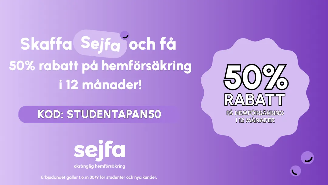 Alla studentrabatter hos Sejfa