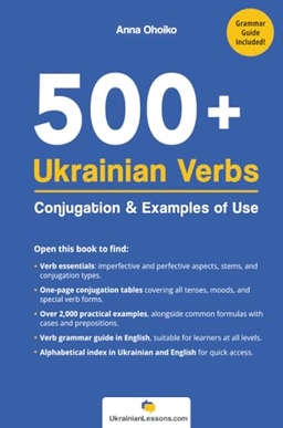 500+ Ukranian Verbs; Anna Ohoiko; 2023