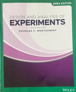 Design and analysis of experiments; Douglas C. Montgomery; 2020