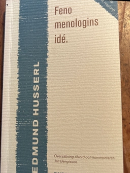 Fenomenologins idé; Edmund Husserl; 1989