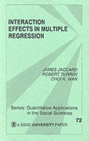 Interaction effects in multiple regression; James Jaccard; 1990