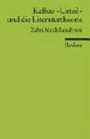 Kafkas "Urteil" und die Literaturtheorie : zehn Modellanalysen; Oliver Jahraus; 2002