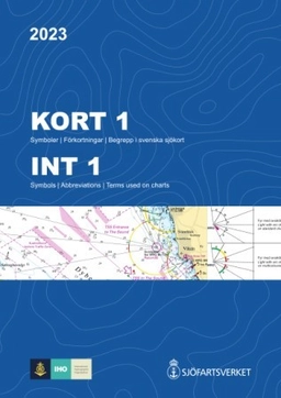 Kort 1 : symboler, förkortningar, begrepp i svenska och internationella sjökort / Int 1 : symbols, abbreviations, terms used on Swedish and international charts; Sverige. Sjöfartsverket, Sverige. Sjöfartsstyrelsen
(tidigare namn), Sverige. Sjöfartsstyrelsen; 2023