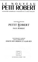 Le Nouveau Petit Robert; Alain Rey; 1993