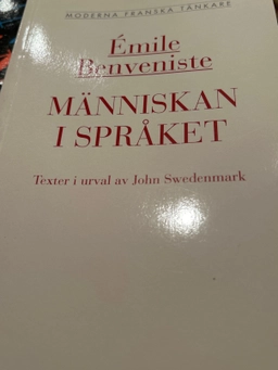 Människan i språket; Émile Benveniste; 1995