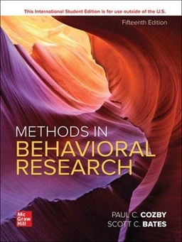 Methods in behavioral research; Paul C. Cozby; 2024