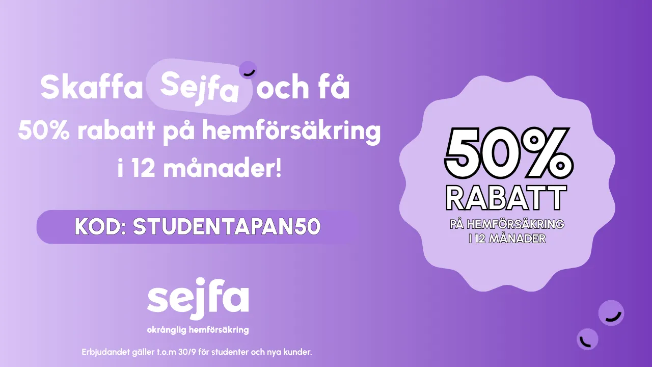 Alla studentrabatter hos Sejfa