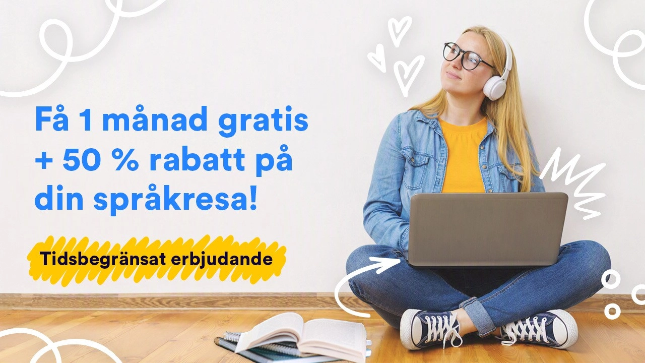 Erbjudande med studentrabatt från Back to School: Få 1 månad gratis + 50 % rabatt på din språkresa!