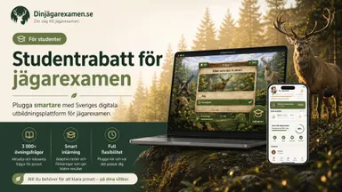 15% studentrabatt på alla medlemskap, Dinjägarexamen