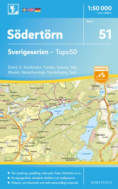 51 Södertörn Sverigeserien Topo50 : Skala 1:50 000; 2018