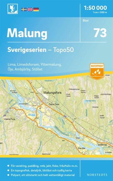 73 Malung Sverigeserien Topo50 : Skala 1:50 000; 2018