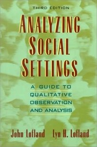 Analyzing social settings : a guide to qualitative observation and analysis; John Lofland; 1995