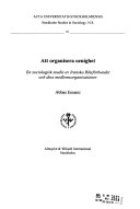 Att organisera oenighet En sociologisk studie av Iranska riksförbundet och dess medlemsorganisationer