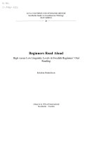 Beginners Read Aloud High versus Low Linguistic Levels in Swedish Beginners' Oral Reading