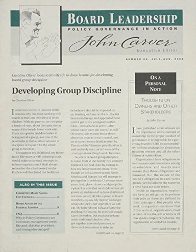 Board Leadership, No. 68, 2003