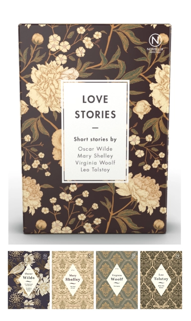 Box with four Love Stories; Oscar Wilde, Mary Shelley, Leo Tolstoy, Virginia Woolf; 2021