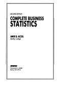 Complete business statistics; Amir D. Aczel; 1993