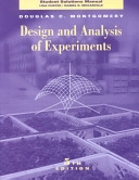 Design and Analysis of Experiments, Student Solutions Manual