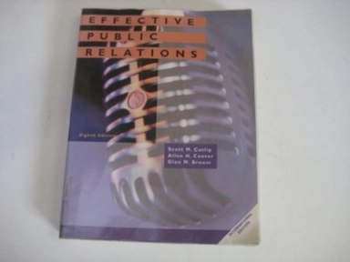 Effective public relations; Scott M. Cutlip; 2000