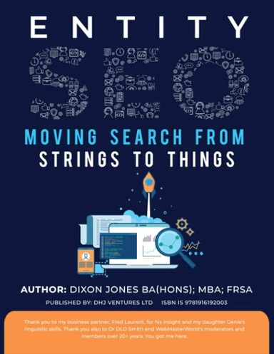 Entity SEO - moving search from things to strings; Dixon Jones; 2023