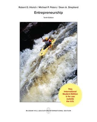 Entrepreneurship; Robert D. Hisrich; 2017