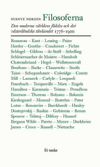 Filosoferna : den moderna världens födelse och det västerländska tänkandet 1776-1900; Svante Nordin; 2023