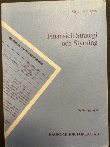 Finansiell strategi och styrning; Örjan Hallgren; 1996