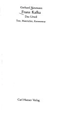 Franz Kafka: Das Urteil : Text, Materialien, Kommentar; Gerhard Neumann; 1981