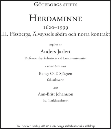 Göteborgs Stifts Herdaminne III; Anders Jarlert; 2016