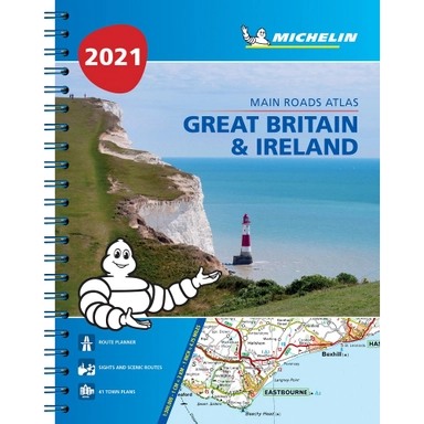 Great Britain & Ireland 2021 - Mains Roads Atlas (A4-Spiral) - Tourist & Mo