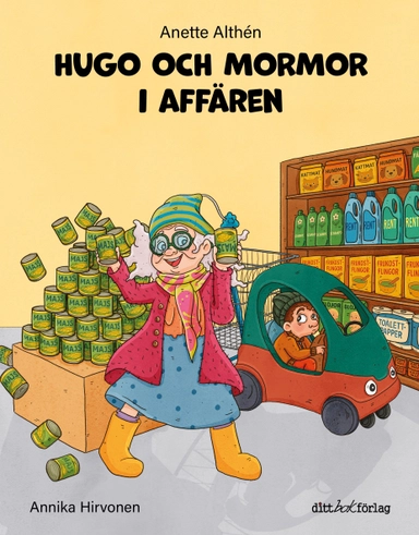 Hugo och mormor i affären