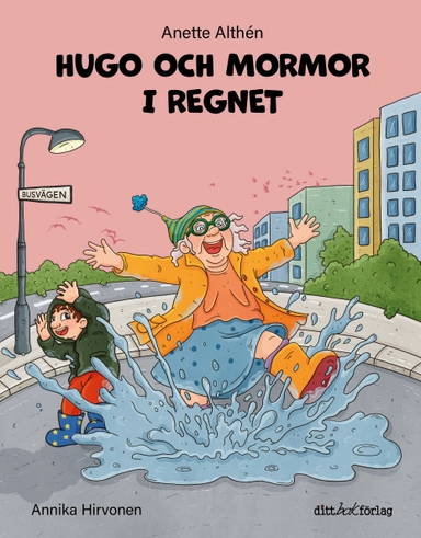 Hugo och mormor i regnet