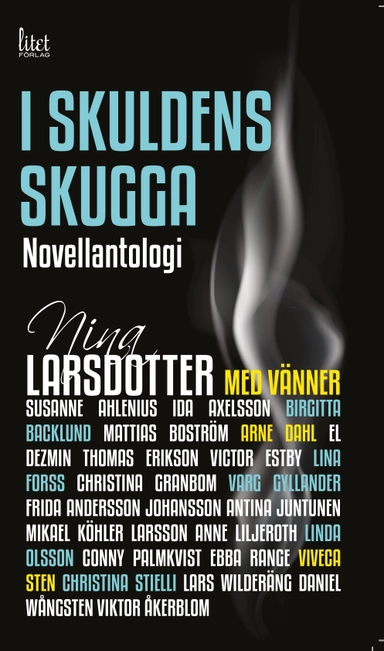 I skuldens skugga; Nina Larsdotter, Arne Dahl, Viveca Sten, Christina Stielli, Varg Gyllander, Susanne Ahlenius, Ida Axelsson, Birgitta Backlund, Mattias Boström, E L Dezmin, Thomas Erikson, Victor Estby, Lina Forss, Christina Granbom, Frida Andersson Johansson, Mikael Köhler Larsson, Anne Liljeroth, Linda Olsson, Conny Palmkvist, Ebba Range, Lars Wilderäng, Daniel Wångsten, Viktor Åkerblom, Antina Juntunen; 2015