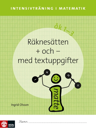 Intensivträning ma åk 1-3 Räknesätten + och - Elevhäfte