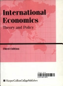 International economics : theory and policy