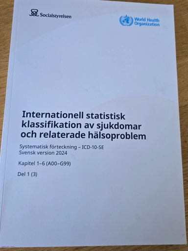 Internationell statistisk klassifikation av sjukdomar och relaterade hälsoproblem : systematisk förteckning : A-G; Sverige. Socialstyrelsen, Sverige. Medicinalstyrelsen; 2024