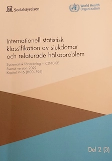 Internationell statistisk klassifikation av sjukdomar och relaterade hälsoproblem : systematisk förteckning : svensk version 2022; Sverige. Socialstyrelsen, Sverige. Medicinalstyrelsen; 2022