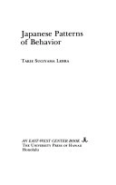 Japanese Patterns of BehaviorAn East-West Center book; Takie Sugiyama Lebra; 1976