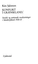Konflikt i grænseland : sociale og nationale modsætninger i Sønderjylland 1920-33