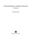 Kulturlandskapets språkliga dimension: ortnamnen