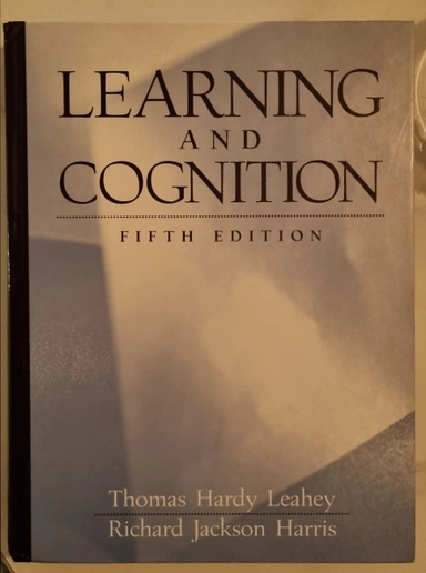 Learning and cognition; Thomas Hardy Leahey; 2001