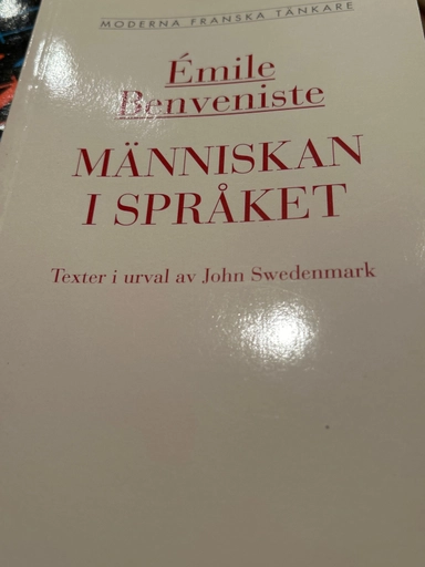 Människan i språket; Émile Benveniste; 1995