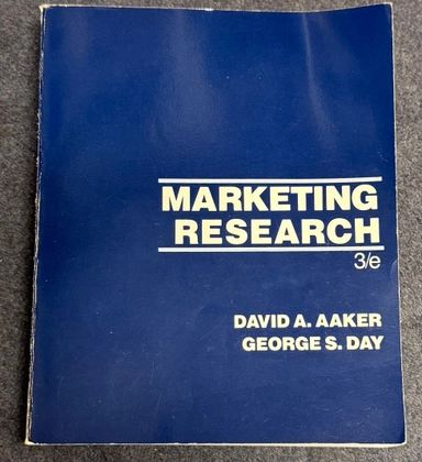 Marketing research; David A. Aaker; 1986