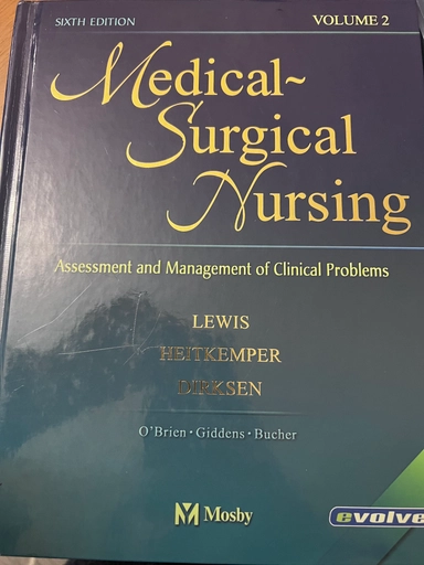 Medical-Surgical Nursing; Sharon L. Lewis, Linda Bucher; 2004