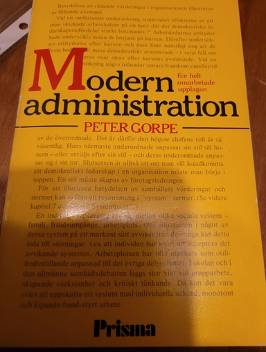 Modern administration; Peter Gorpe; 1981