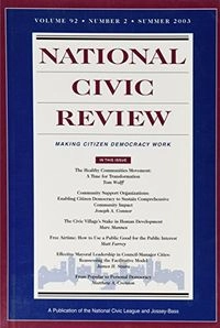 National Civic Review, Volume 92, No. 1, Summer 2003