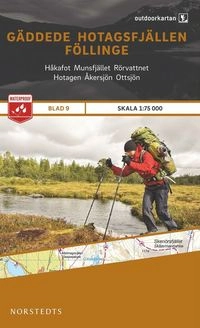 Outdoorkartan Gäddede Hotagsfjällen Föllinge : Blad 9 skala 1:75000; Norstedts kartor; 2015
