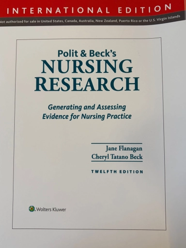 Polit & Beck's nursing research : generating and assessing evidence for nursing practice