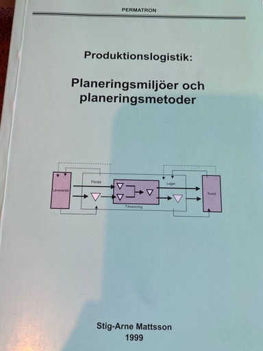 Produktionslogistik · Planeringsmiljöer och planeringsmetoder
