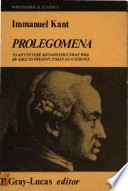 Prolegomena to any future metaphysics that will be able to present itself as a science